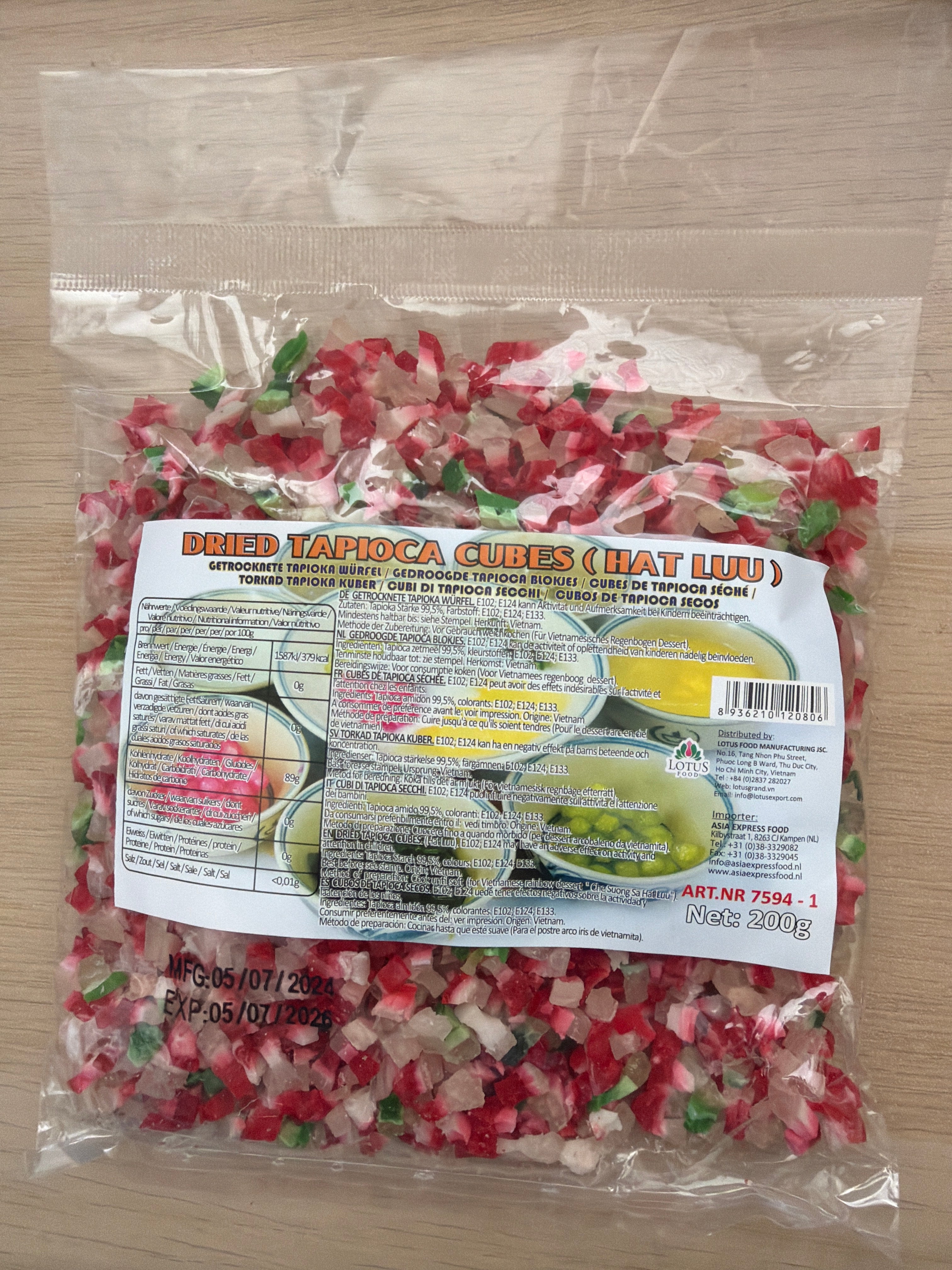 [SALE] LOTUS Tapioka Würfel (Hat Luu) เม็ดแป้งทับทิมกรอบเวียดนาม