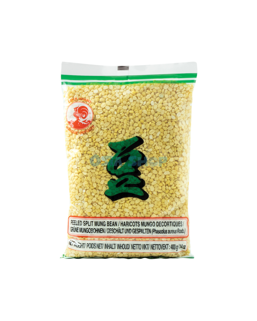 COCK Geschälte und gespaltene Mungbohnen 400G ถั่วเขียวเลาะเปลือก (ถั่วทอง)