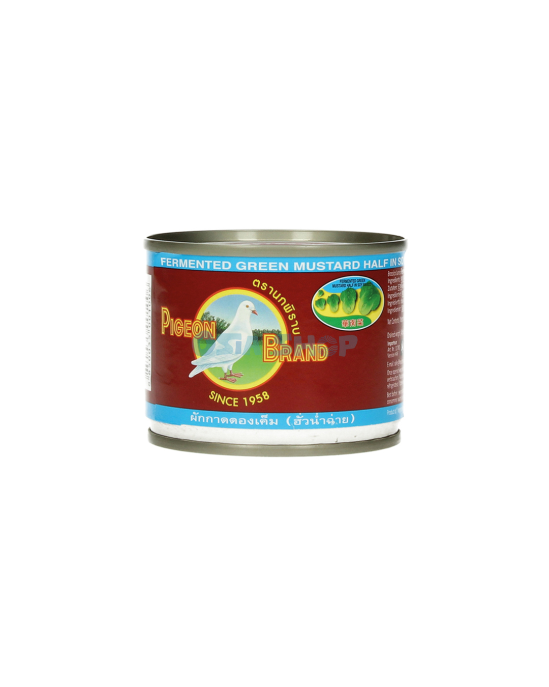 PIGEON Fermentierter Grüner Senfkohl in Sojasauce 140g ผักกาดดอง เค็ม ตรานกพิราบ