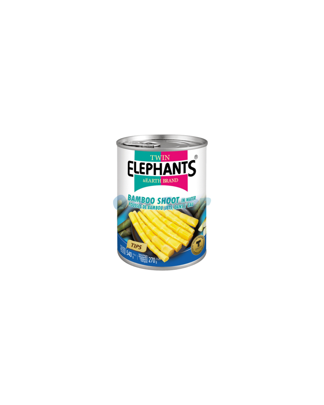 [SALE] TWIN ELEPHANTS Bambussprossen Spitzen 540G (ATG 270G) ยอดหน่อไม้ในน้ำเกลือ ตราช้างคู่