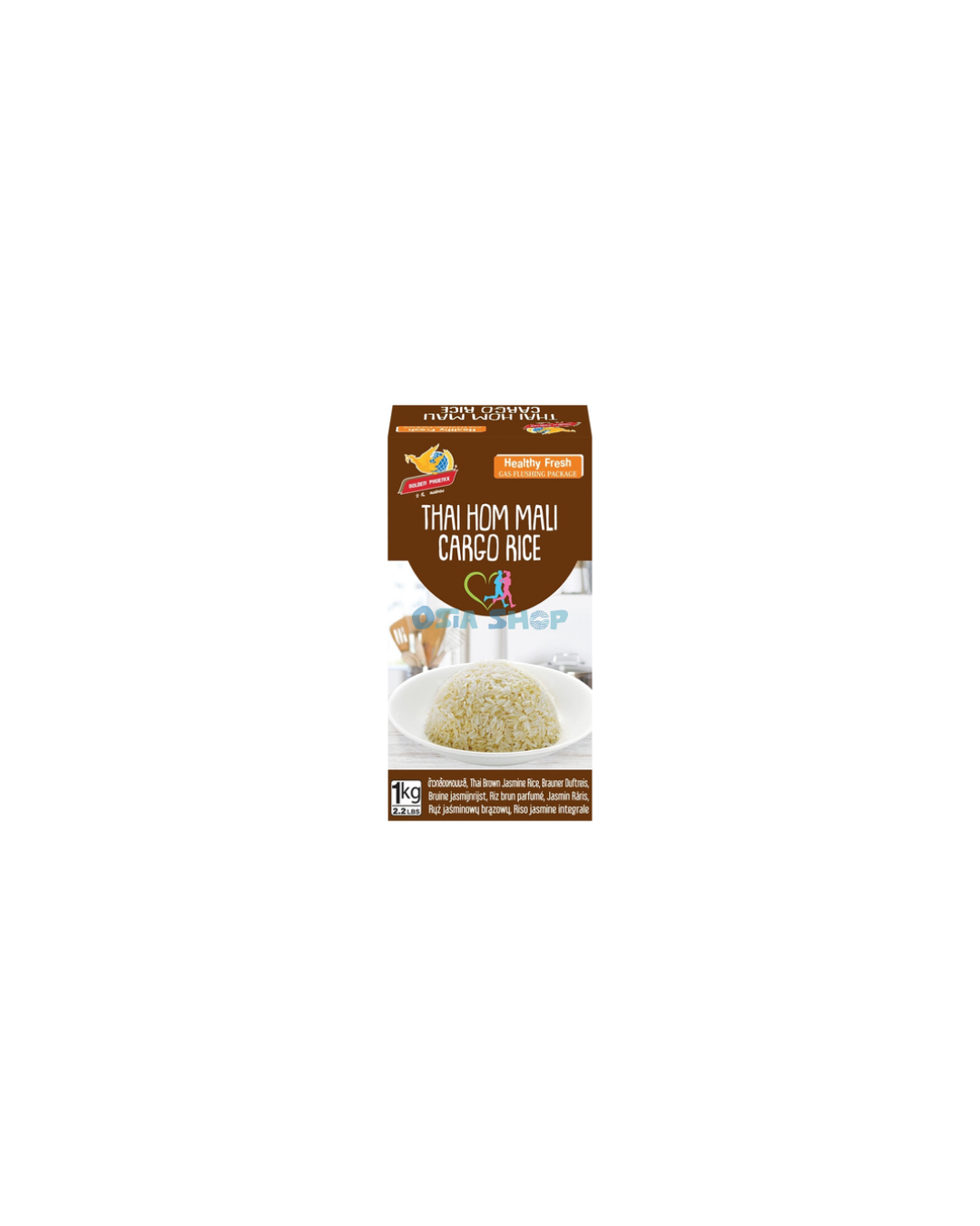 GOLDEN PHOENIX Brauner Jasmin-Duftreis (Premium Brown Jasmine Rice)  1KG  ข้าวกล้องหอมมะลิ ตราหงส์ทอง