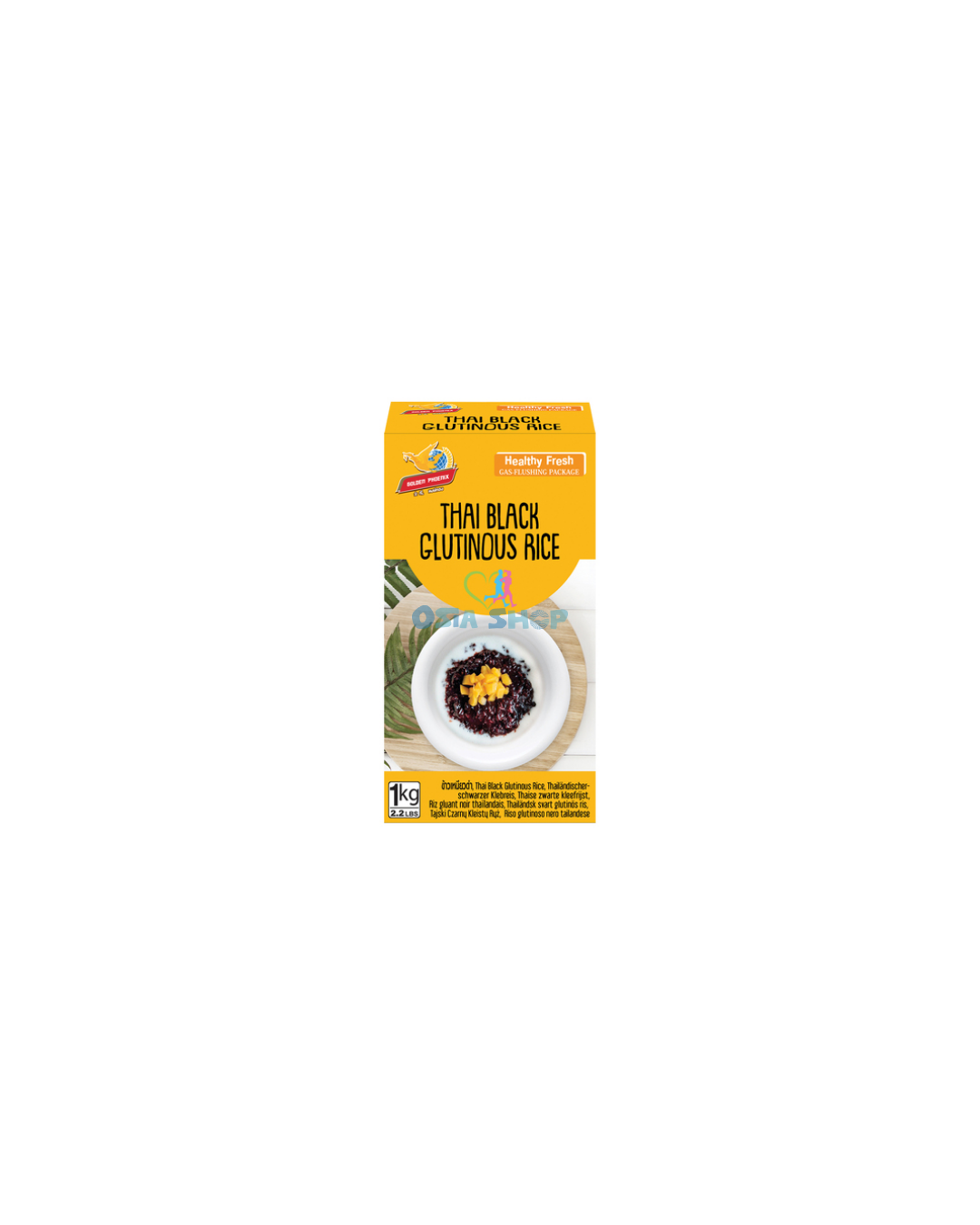 GOLDEN PHOENIX Schwarzer thailändischer Klebreis (Black Glutinous Rice) 1KG  ข้าวเหนียวดำ ตราหงส์ทอง