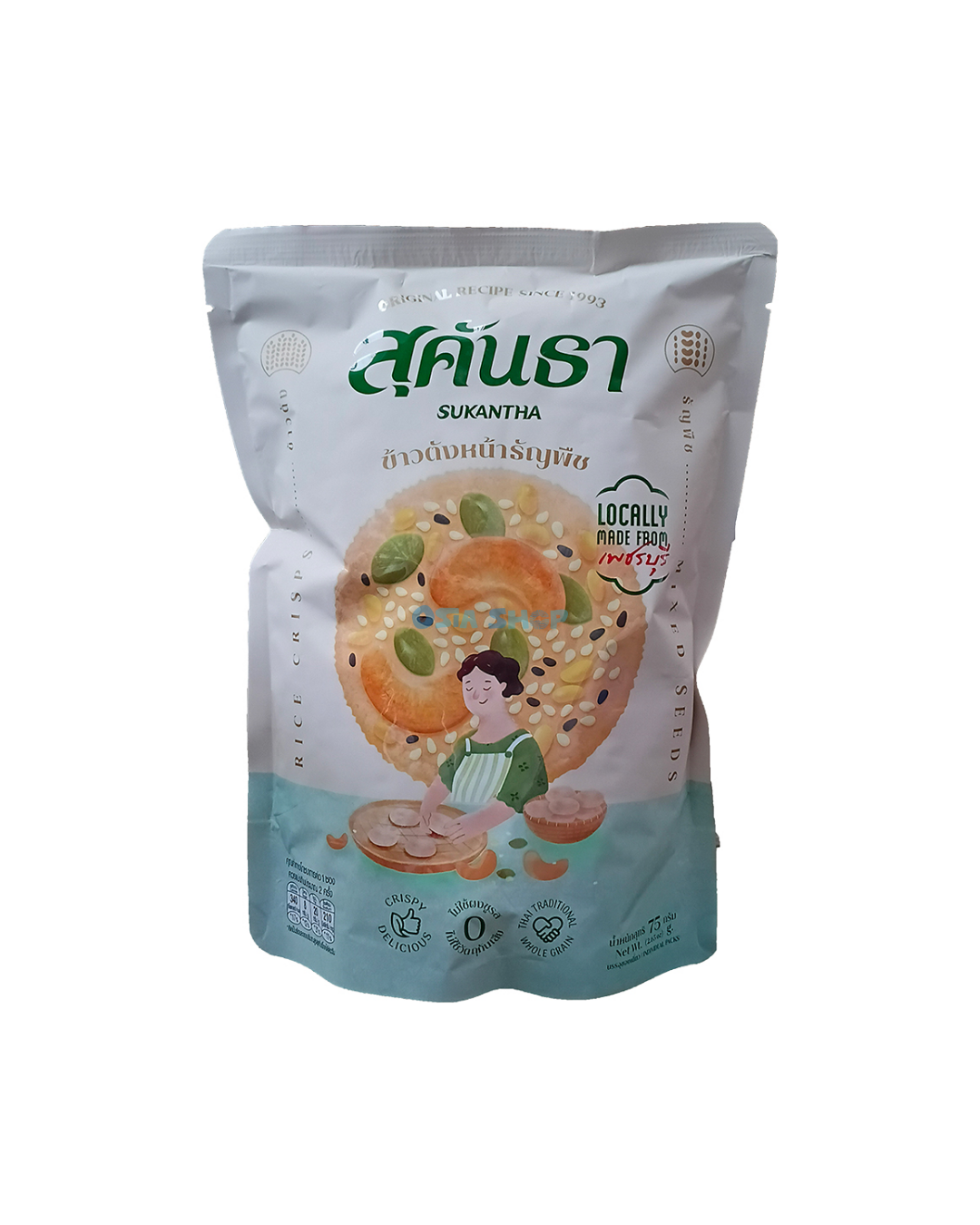 SUKANTHA Reiscracker mit gemischten Getreidekörnern 75G ข้าวตังหน้าธัญพืช สุคันธา
