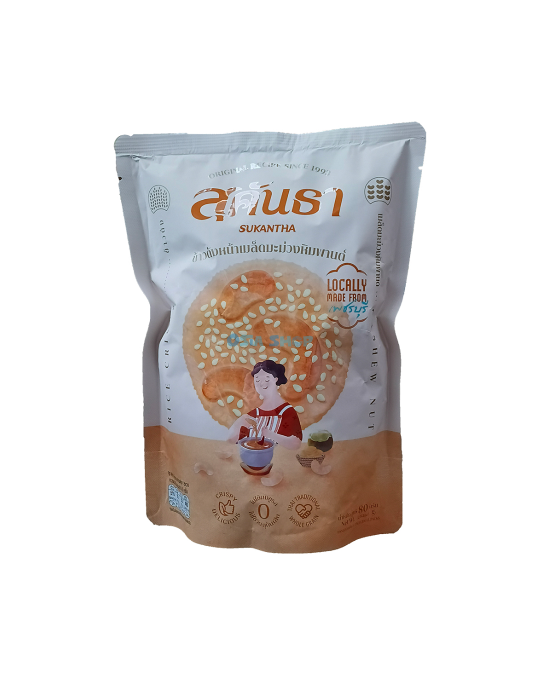 SUKANTHA Reiscracker mit Cashewnüssen 80G ข้าวตังหน้าเมล็ดมะม่วงหิมพานต์ สุคันธา