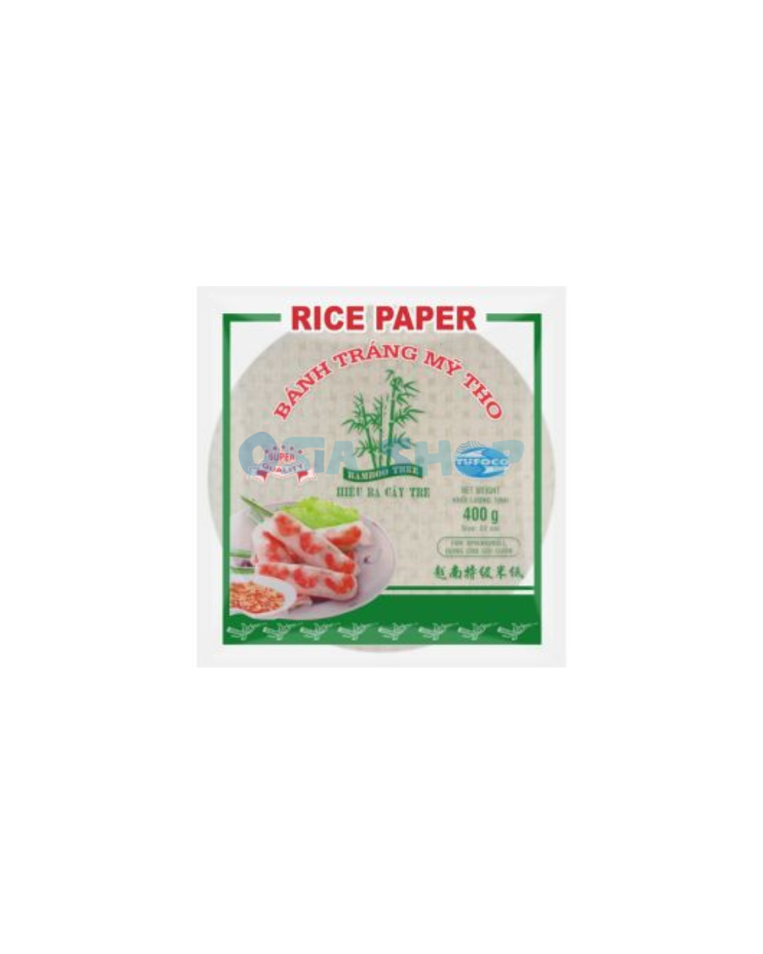 BAMBOO TREE Reispapier (Bánh Tráng) 22cm – Rund แผ่นแป้งเวียดนามกลม