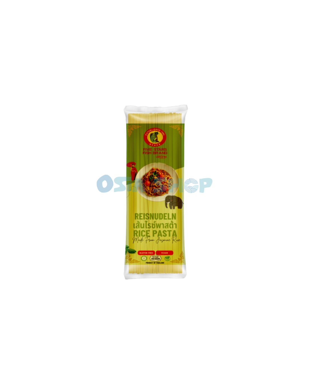 FIVE STARS FISH BRAND Reisnudeln aus Jasminreis 250 G เส้นจากข้าวหอมมะลิ