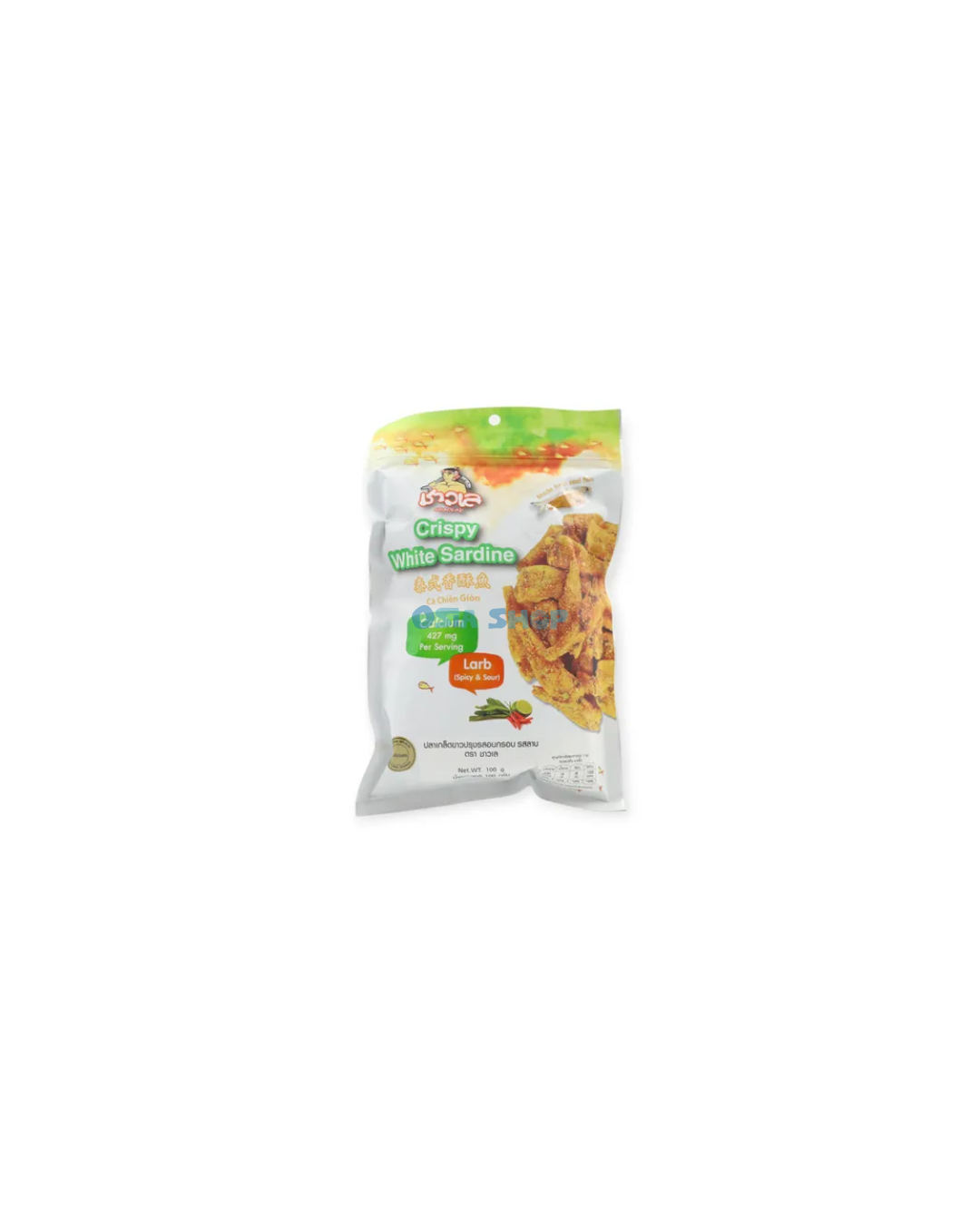 CHAOLAY Knusprige weiße Sardinen Laab 100G ชาวเล ปลาเกล็ดขาวปรุงรสอบกรอบ รสลาบ