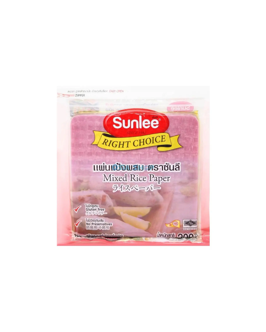 SUNLEE	Gemischtes Reispapier Quadratisch 16cm 200G แผ่นแป้ง ผสม ตราซันลี