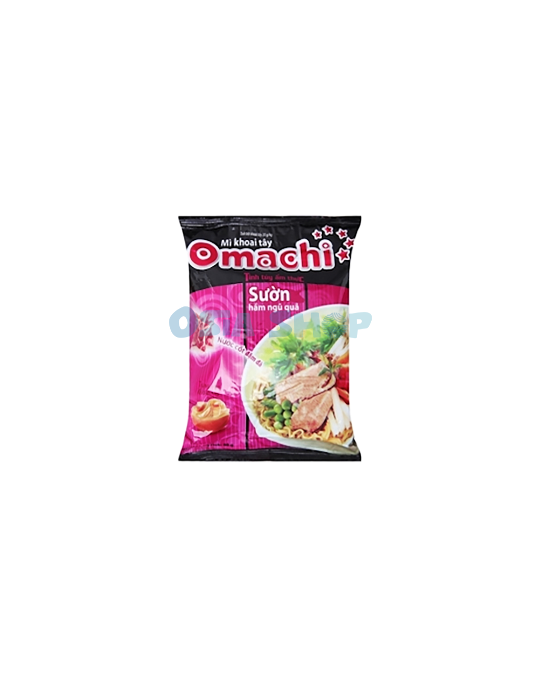 OMACHI Instant Potato Noodle Stewed Pork Rib 79 G โอมาจิ บะหมี่กึ่งสำเร็จรูปจากแป้งมันฝรั่ง รสซี่โครงหมูตุ๋น