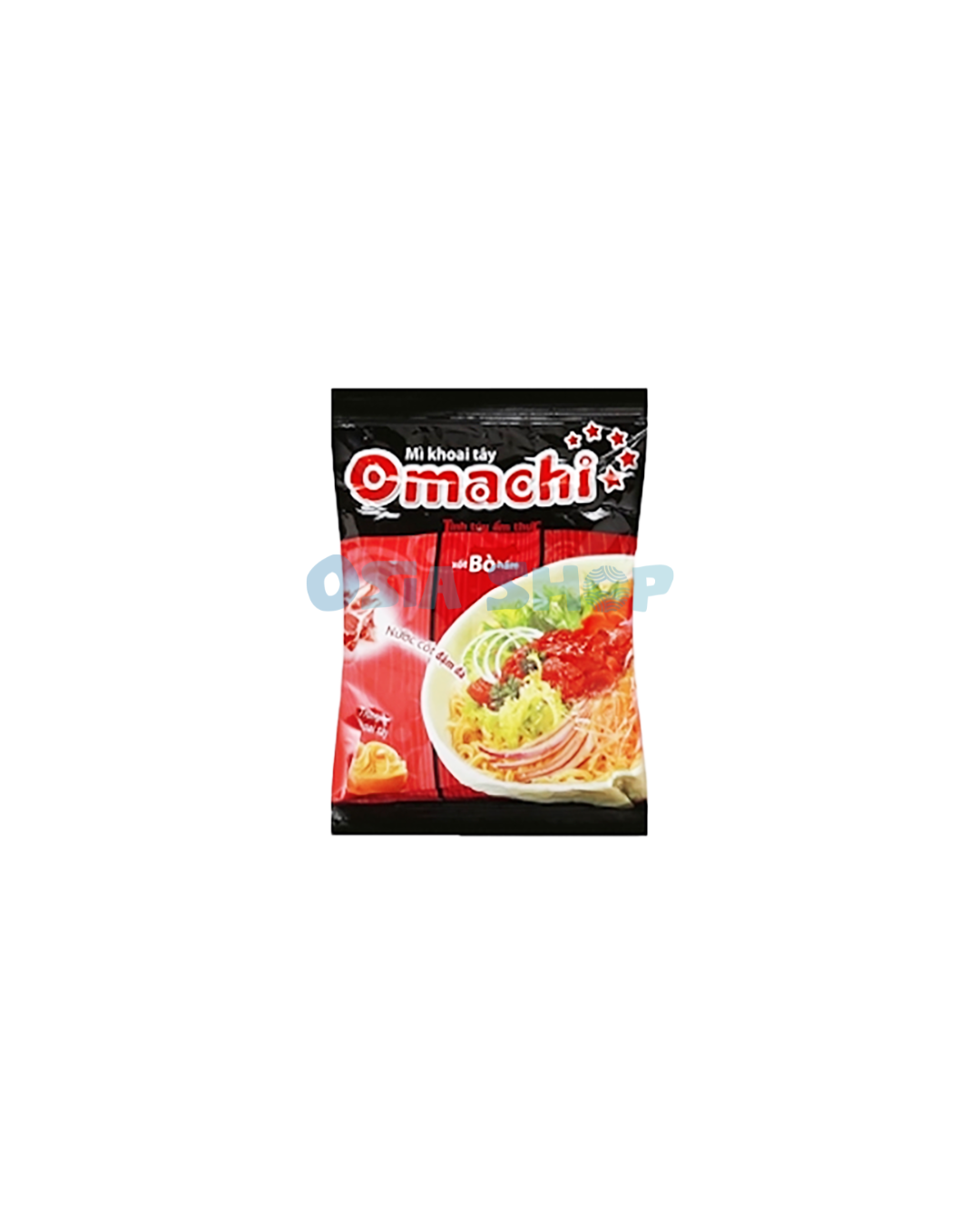 OMACHI Instantnudeln mit Kartoffelstärke Rindfleisch-Eintopf 80 G บะหมี่กึ่งสำเร็จรูปจากแป้งมันฝรั่ง รสเนื้อตุ๋น