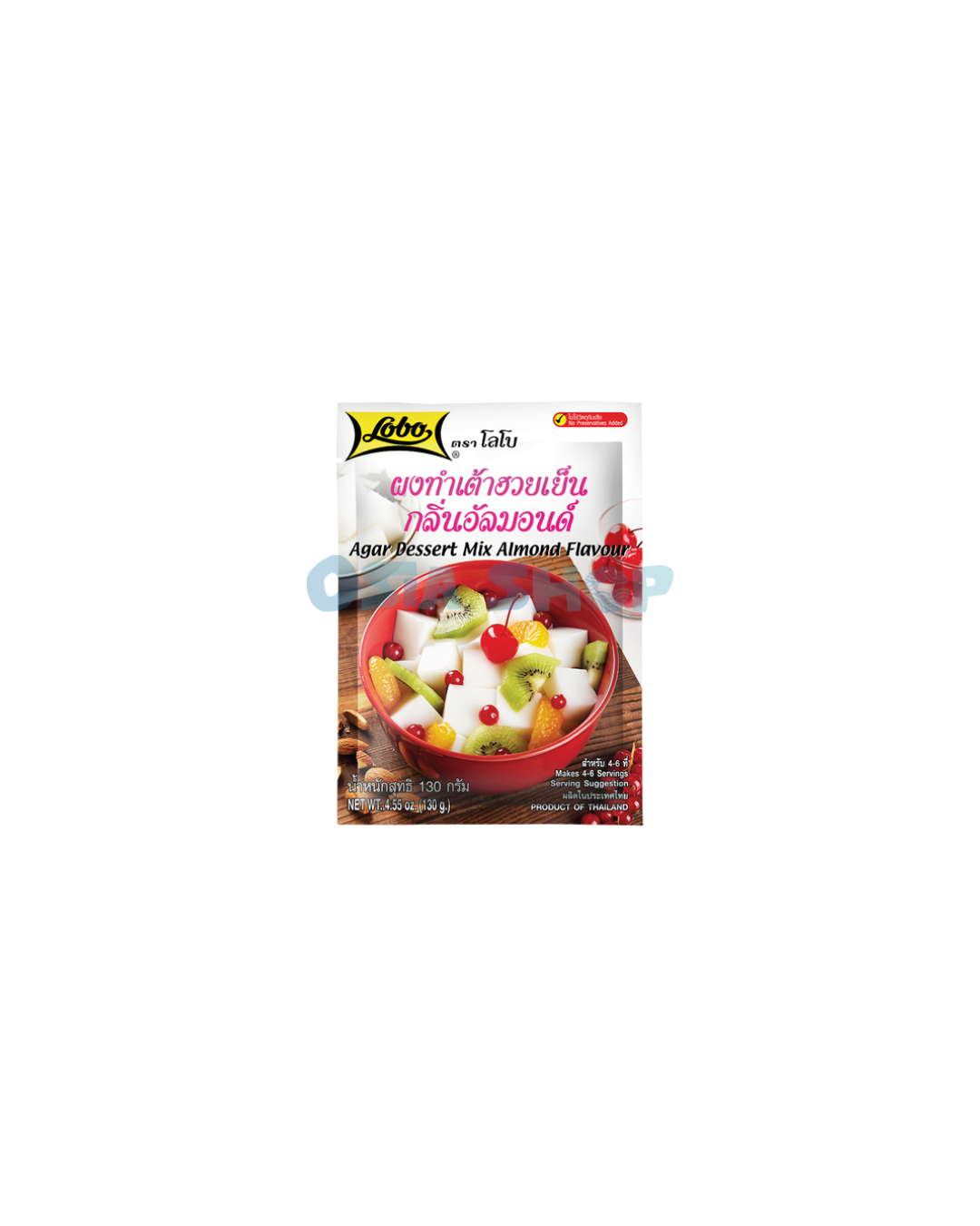 [SALE] LOBO Agar-Dessertmix (Mandelgeschmack) 130 G ผงทำวุ้นกลิ่นอัลมอนด์ ตราโลโบ