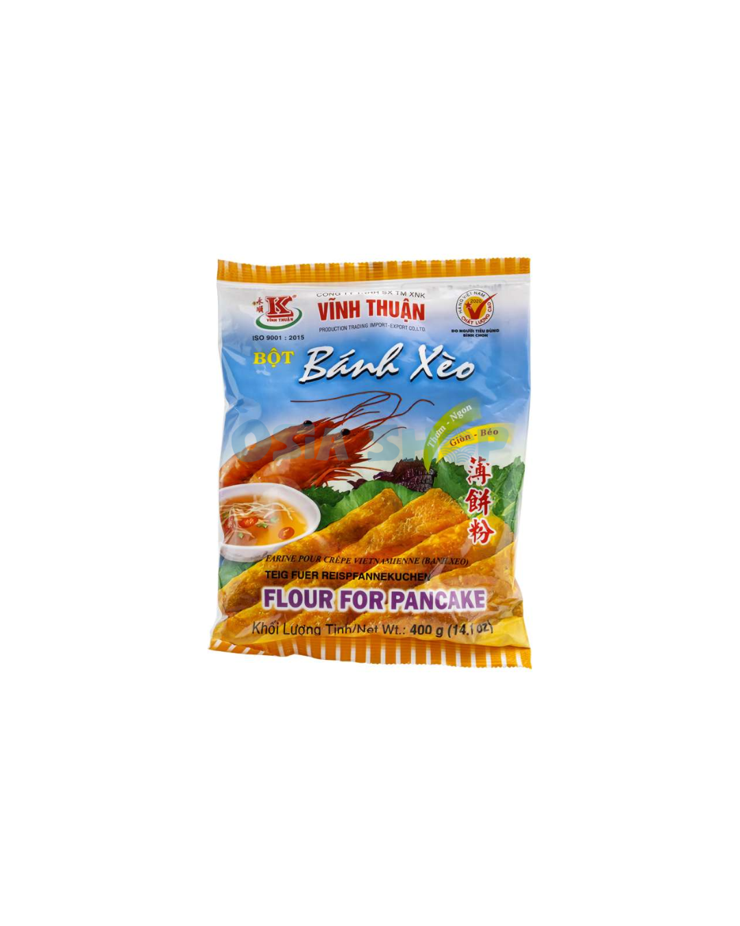 [MHD Überschritten หมดอายุแล้ว] VINH THUAN Mehlmischung für Pfannkuchen Bot Banh Xeo 400 G แป้งขนมเบื้องญวน
