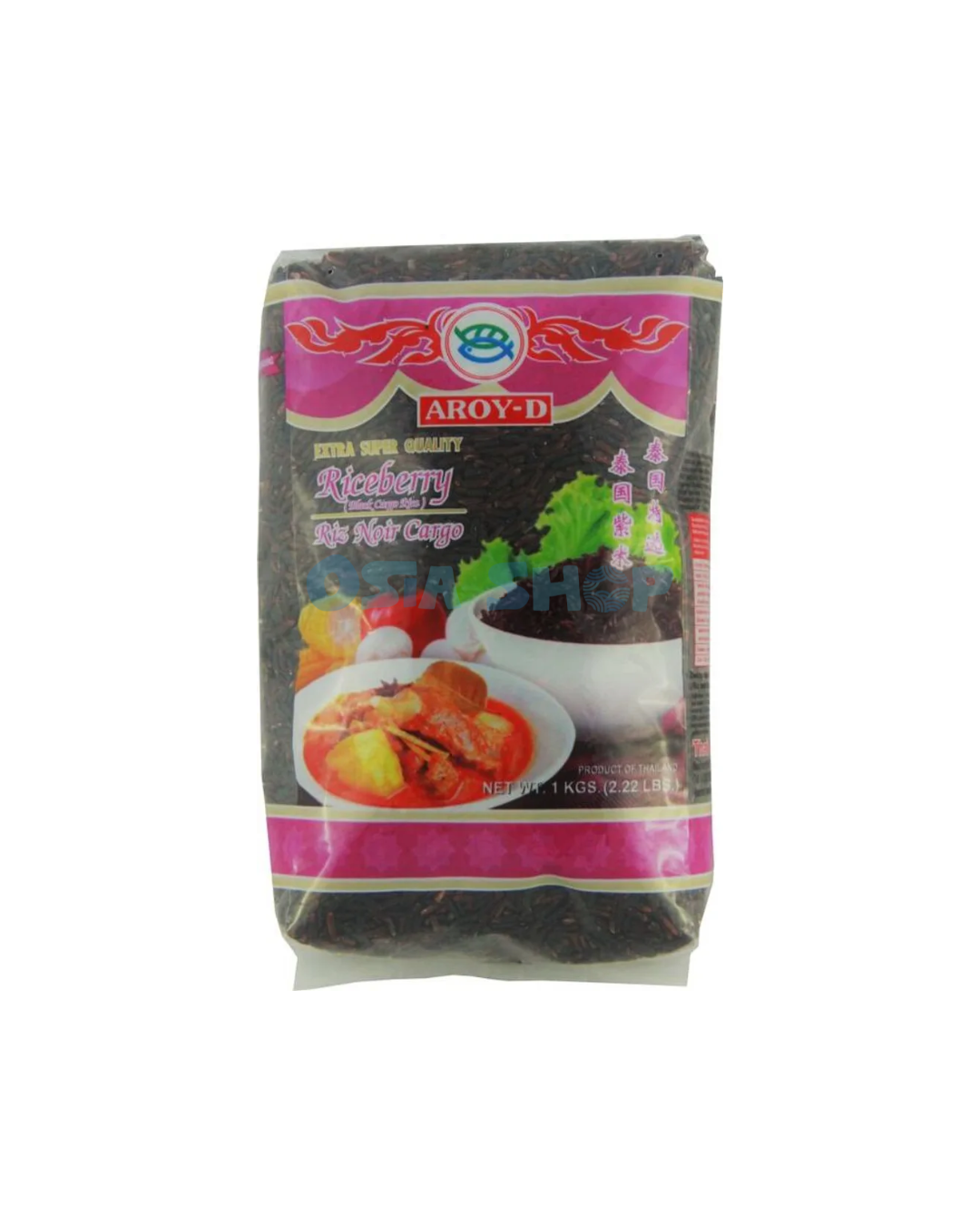 AROY-D Riceberry Reis 1 KG ข้าวไรซ์เบอร์รี่ ตราอร่อยดี