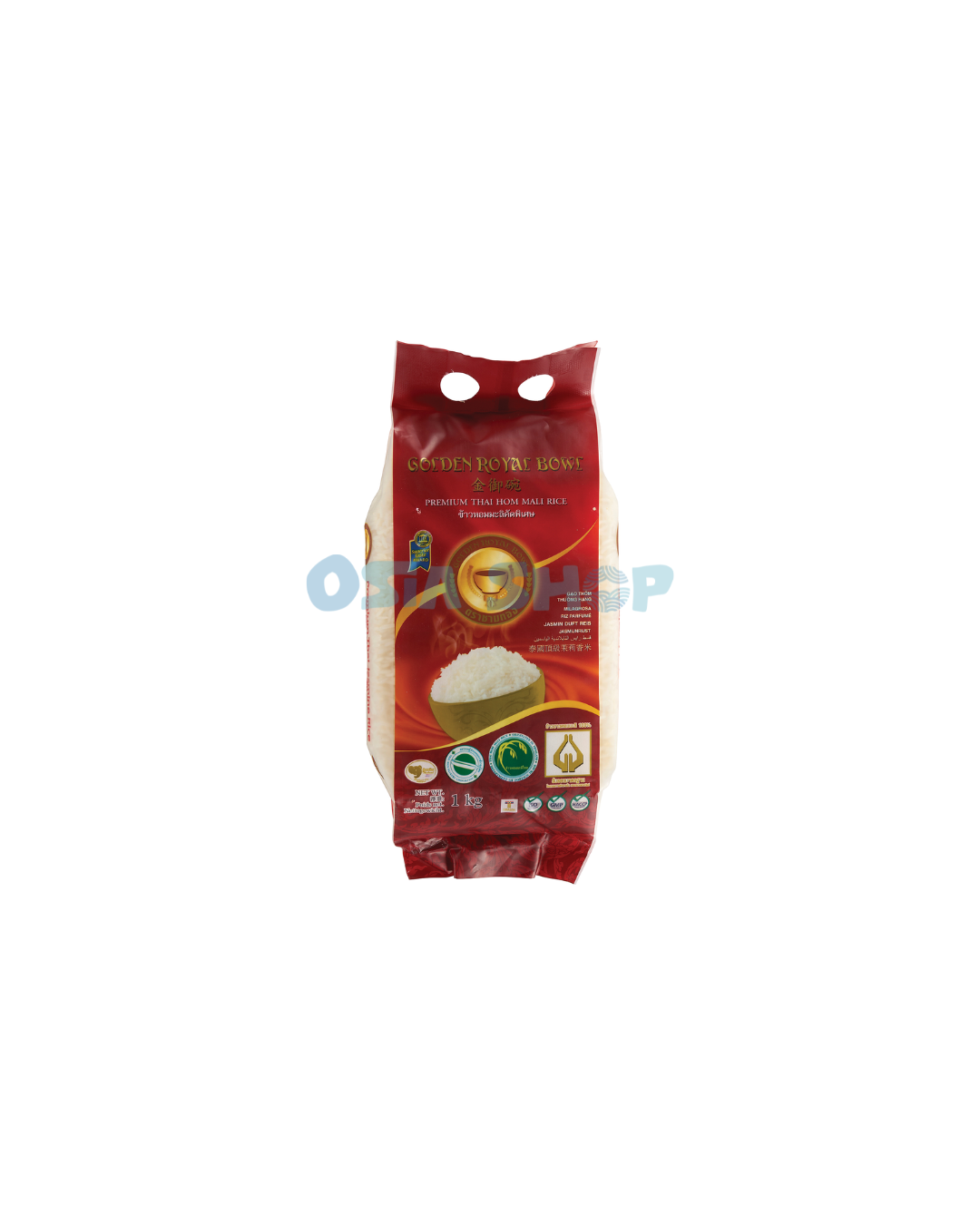 GOLDEN ROYAL BOWL  Premium Thai Hom Mali Reis 1 KG ข้าวหอมมะลิ ตราชามทอง