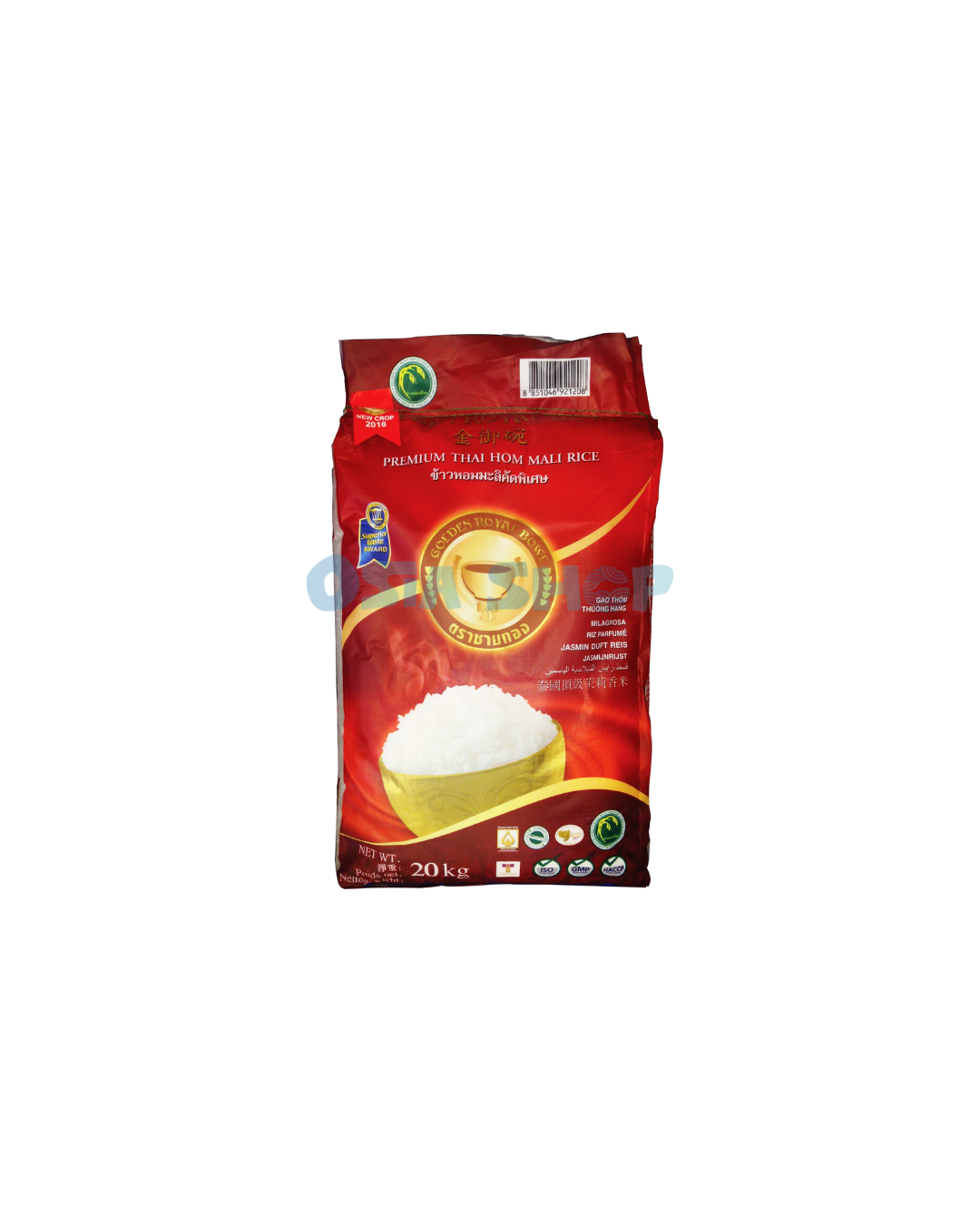 GOLDEN ROYAL BOWL  Premium Thai Hom Mali Reis 20 KG ข้าวหอมมะลิ ตราชามทอง