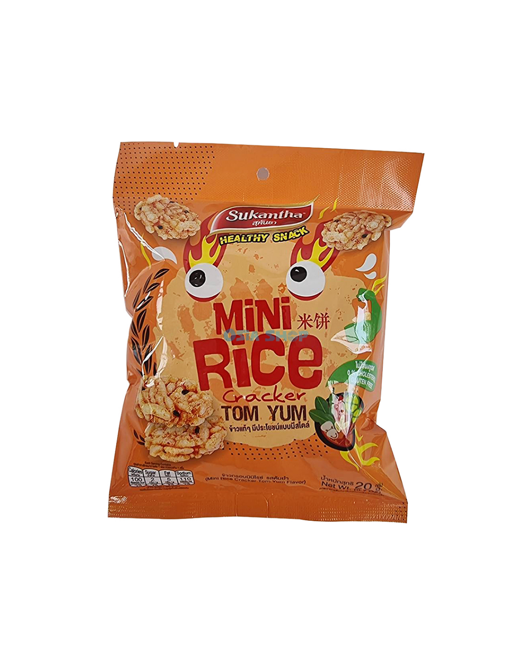 SUKANTHA Mini-Reiscracker mit Tom-Yum-Geschmack 20G ข้าวกรอบ มินิไรซ์ รสต้มยำ สุคันธา