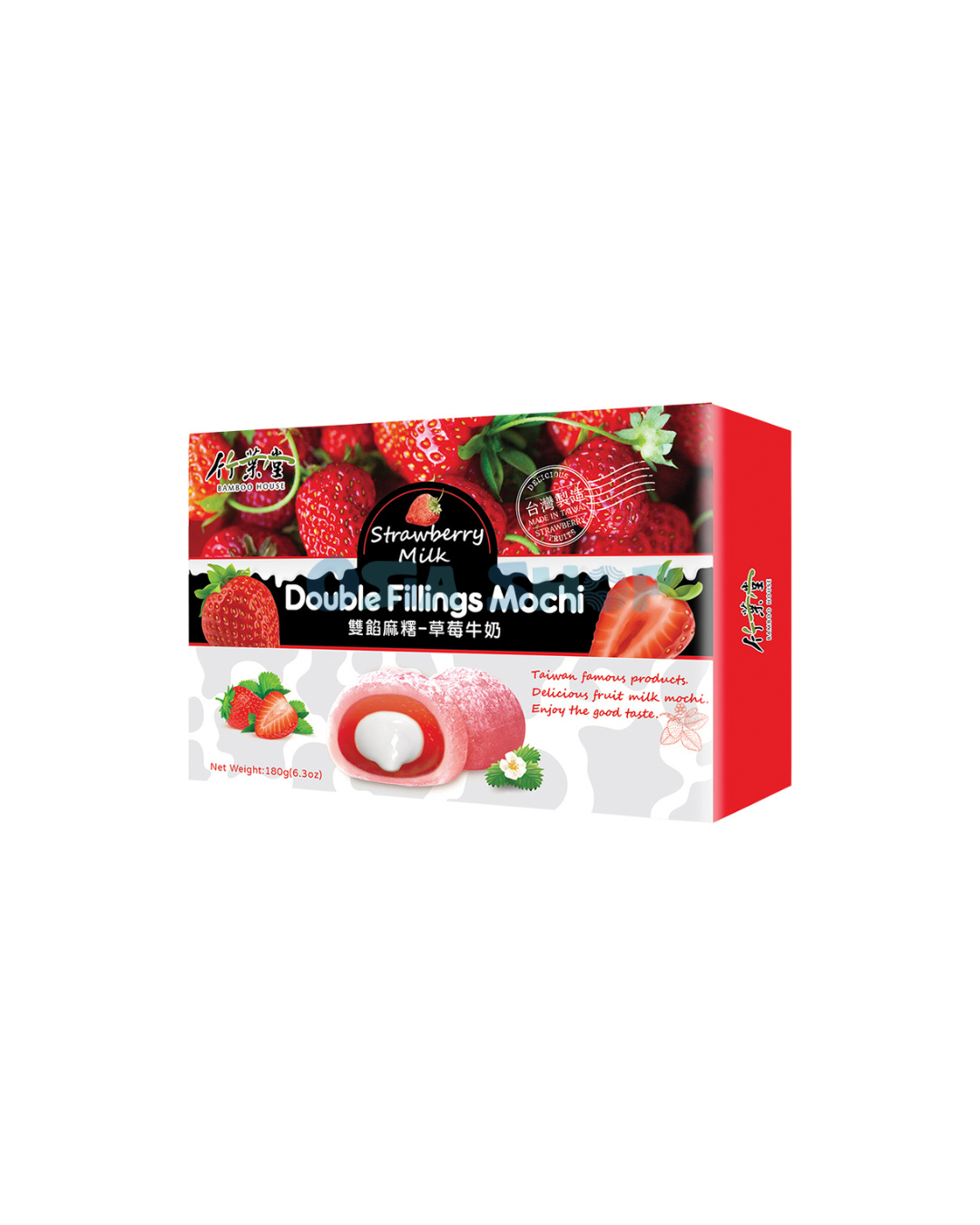 BAMBOO HOUSE Mochi ( Erdbeer Geschmack) 180 G ขนมโมจิไต้หวัน รสสตรอเบอร์รี่