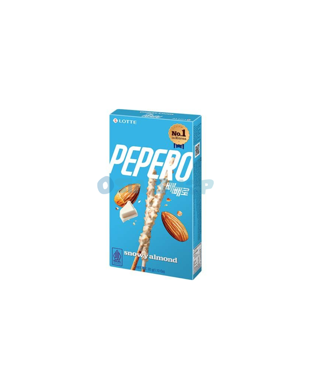 LOTTE Pepero White Cookie Biscuit Sticks 32G ขนมบิสกิตแท่งเคลือบช็อกโกแลตขาวและเกล็ดคุกกี้