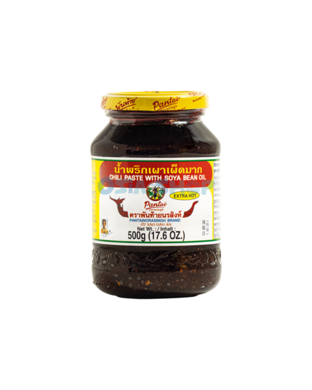 PANTAI Chilipaste mit Sojaöl EXTRA HOT 500G น้ำพริกเผาเผ็ดมาก ตราพันท้ายนรสิงห์