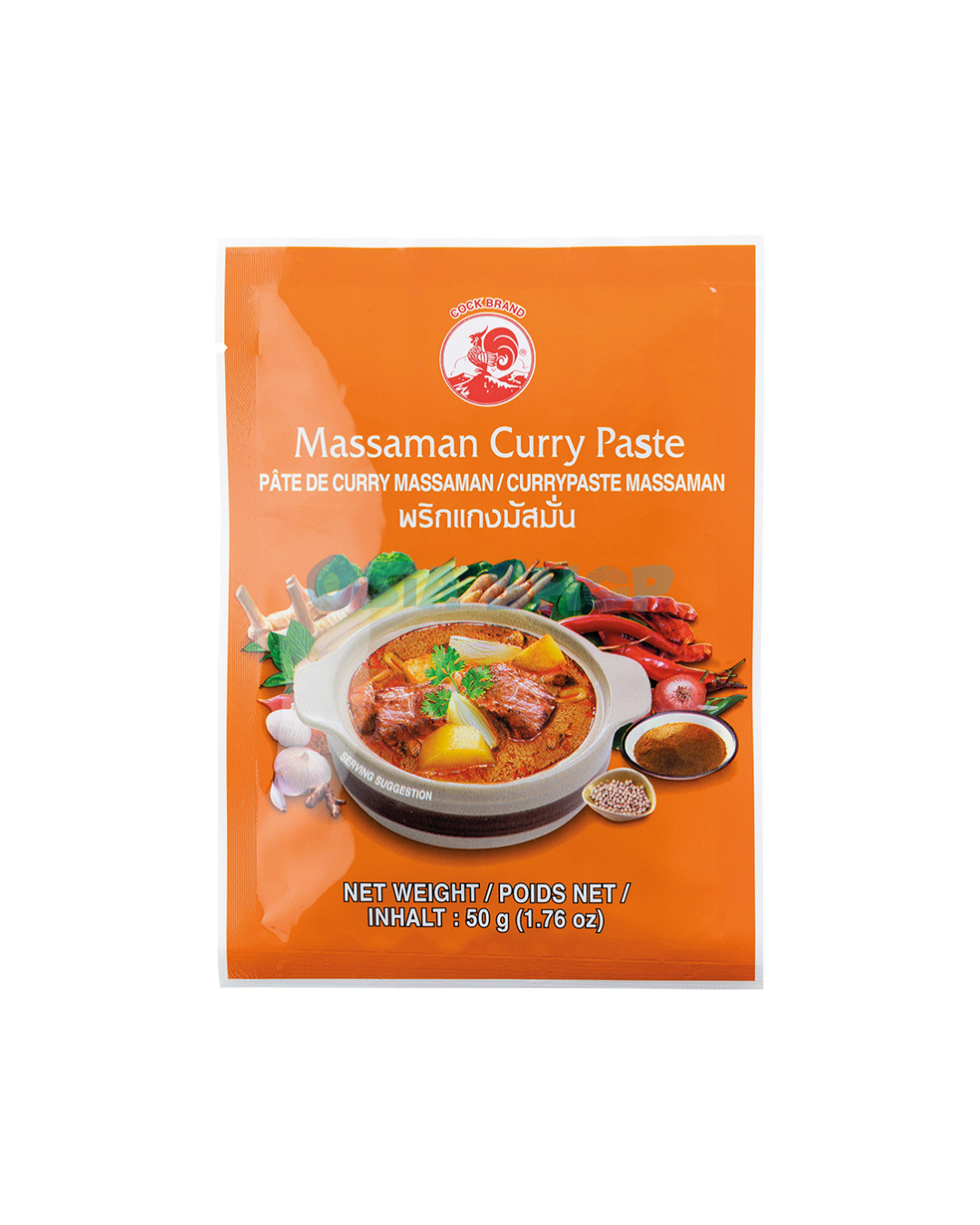 COCK Massaman Currypaste 50G พริกแกงมัสมั่น ตราไก่