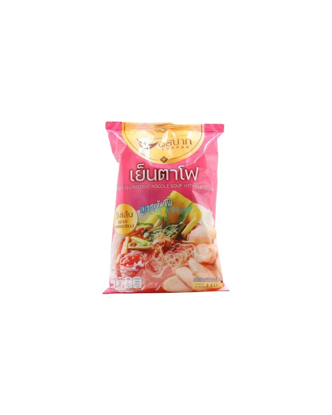 TORPAK Thai Boat Noodle Mungobohnennudeln Yentafo 110G ก๋วยเตี๋ยวเรือ ต่อปาก วุ้นเส้น เย็นตาโฟ