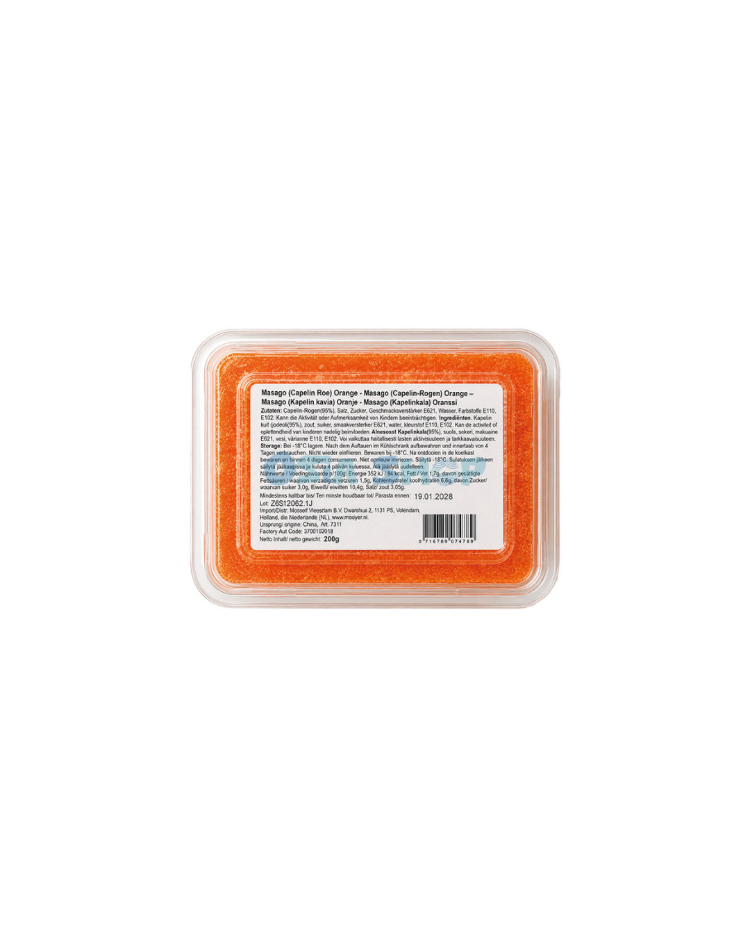 ❄️ (NUR ABHOLUNG) | ASIAN PERL Masago (Capelin-Rogen) Orange 200g ไข่กุ้ง