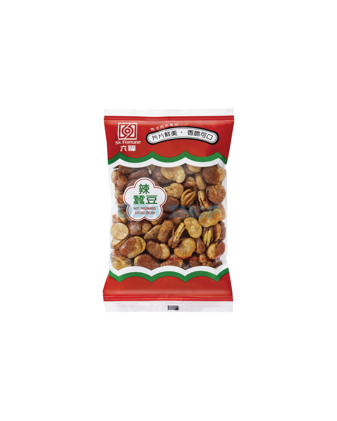 SIX FORTUNE Knackige Saubohnen 170G ถั่วปากอ้าอบกรอบรสเกลือและกระเทียม