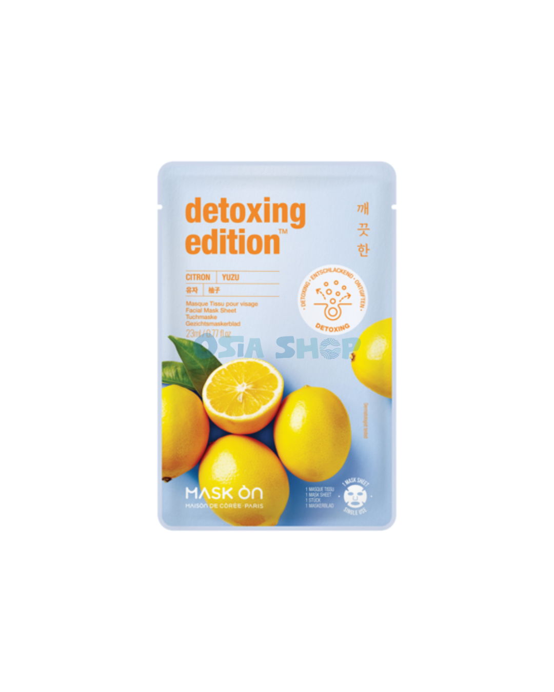 MASK ON Yuzu Detoxing Tuchmaske แผ่นมาส์กหน้าเกาหลีสูตรส้มยูซุ