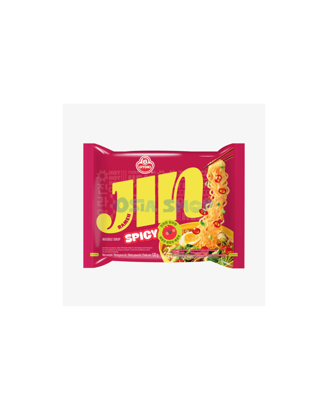 OTTOGI Jin Ramen Hot 120G บะหมี่กึ่งสำเร็จรูปรสเผ็ดจัดจ้าน